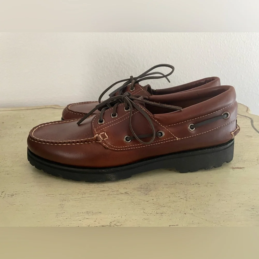 J. CREW Lug boat shoes in Dark Seahorse Brown Size 10 M $198 CL552